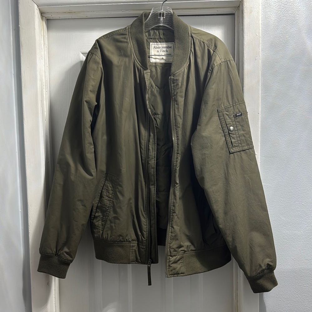 Abercrombie & Fitch Men's Olive Bomber Jacket